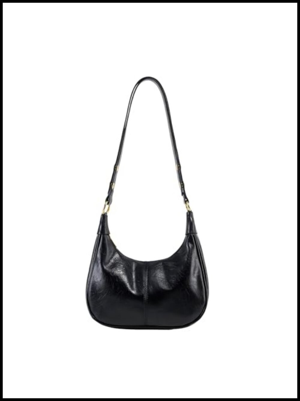 Small Faux Leather Hobo Bag Crescent Crossbody Shoulder Purse Vegan